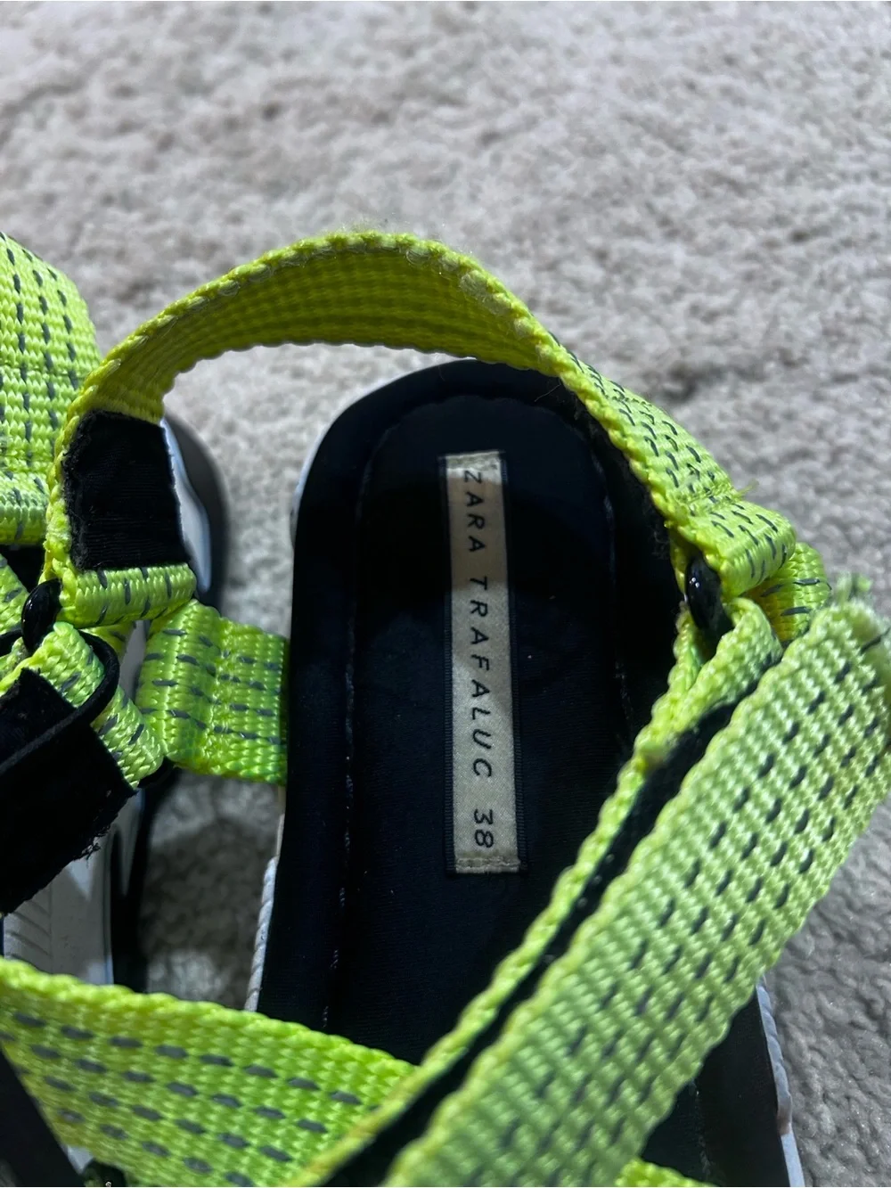 Kids Neon Yellow Strappy Sport Sandals